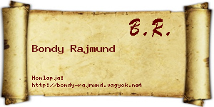 Bondy Rajmund névjegykártya